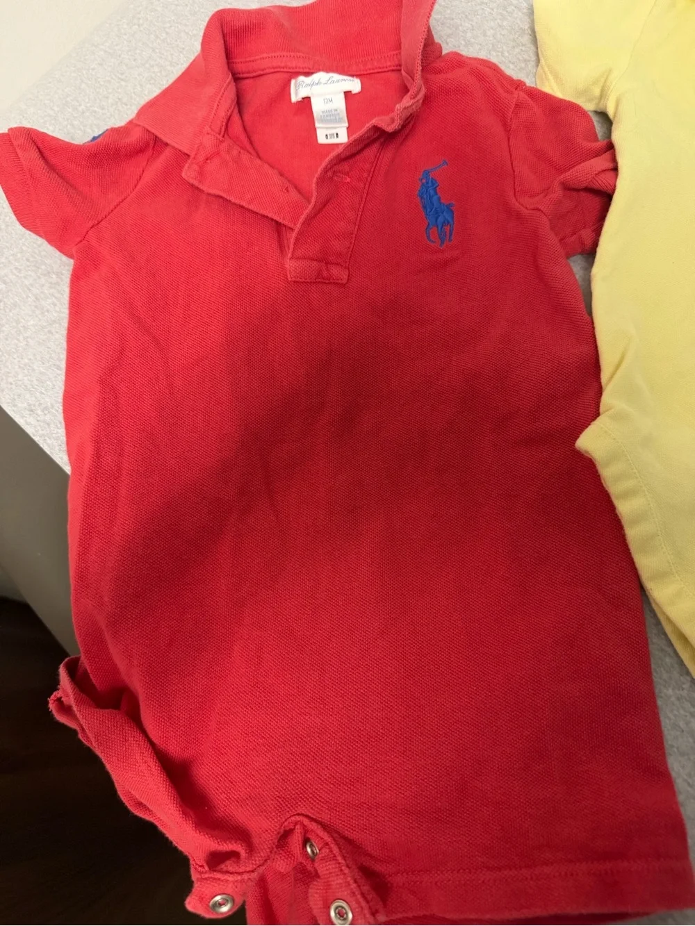 Ralph Lauren Baby Polo One-Piece Bodysuit - Red, Yellow, Blue